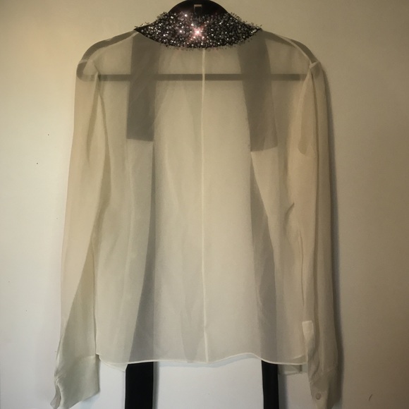 Rare Authentic Valentino Jeweled Pussy-bow Blouse - Picture 3 of 8